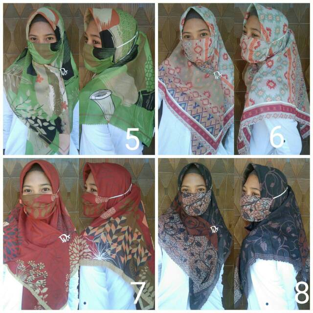 VOAL MOTIF/HIJAB MASKER/VOAL MASKER/MASKER MOTIF