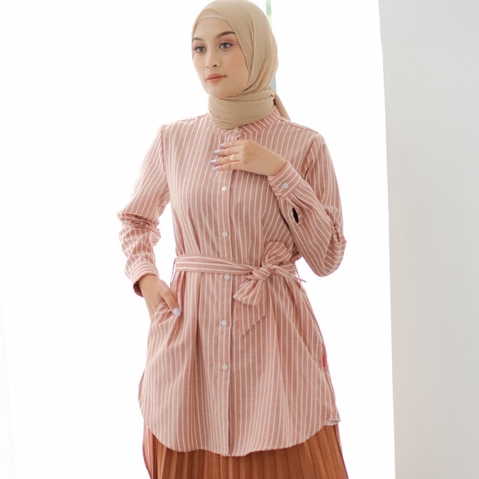 Tunik Atasan Wanita Dauky M Tunic Stripe Belt Smart Tunic Collection