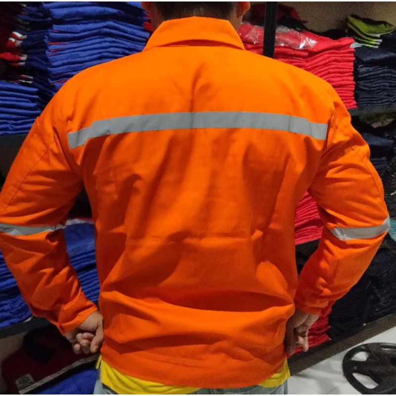 WEARPACK SAFETY / KEMEJA SAFETY / BAJU SAFETY LENGAN PANJANG / BAJU PROYEK KEREN / BAJU KERJA PRIA PROYEK / BAJU KERJA PIRA LAPANGAN / BAJU MEKANIK / BAJU WEARPACK / WERFAK PRIA KERJA / BAJU WEARPACK KERJA PROYEK / BAJU TAMBANG / OREN POLOS
