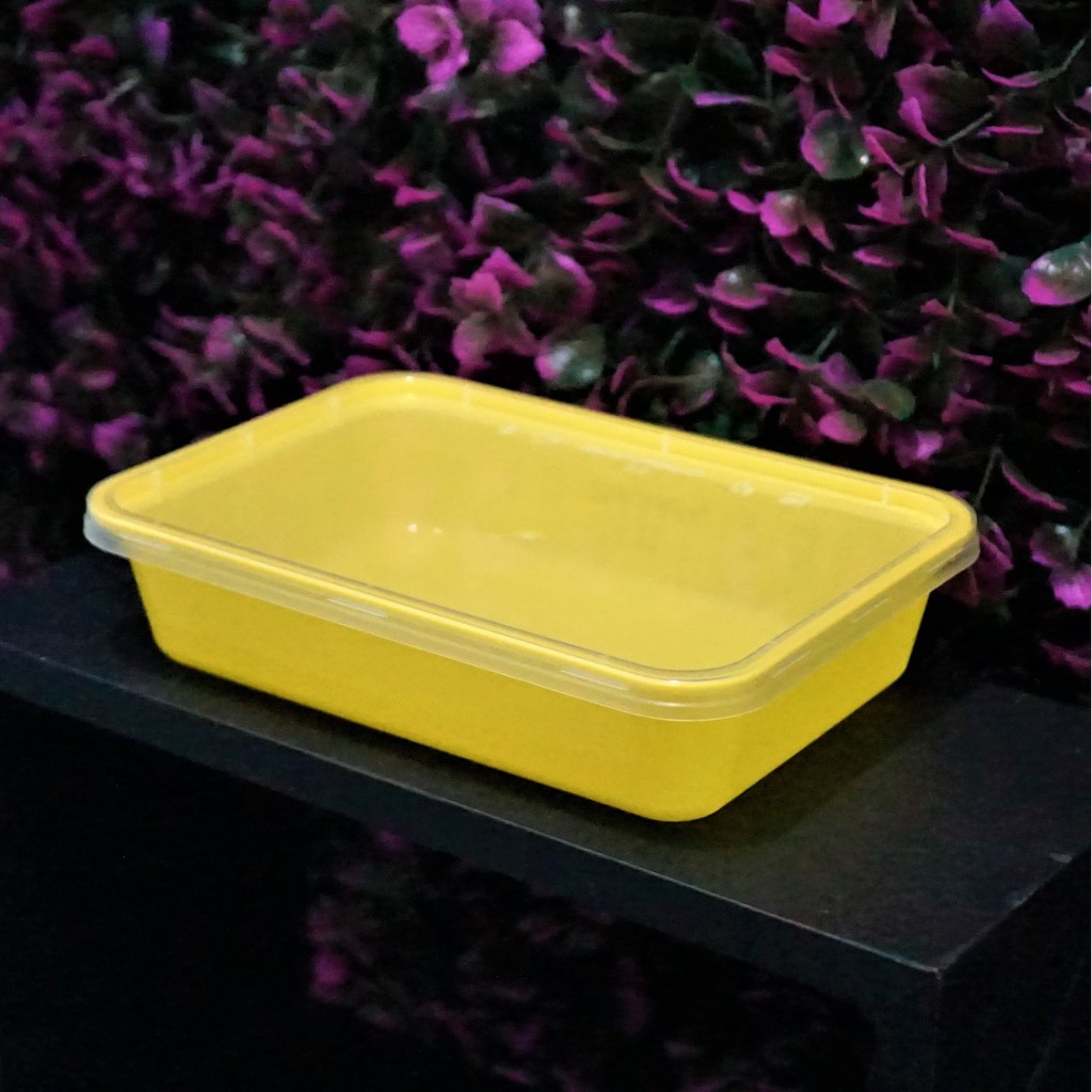 Thinwall / Kotak Makanan Persegi Panjang - 500 ml - Warna Kuning