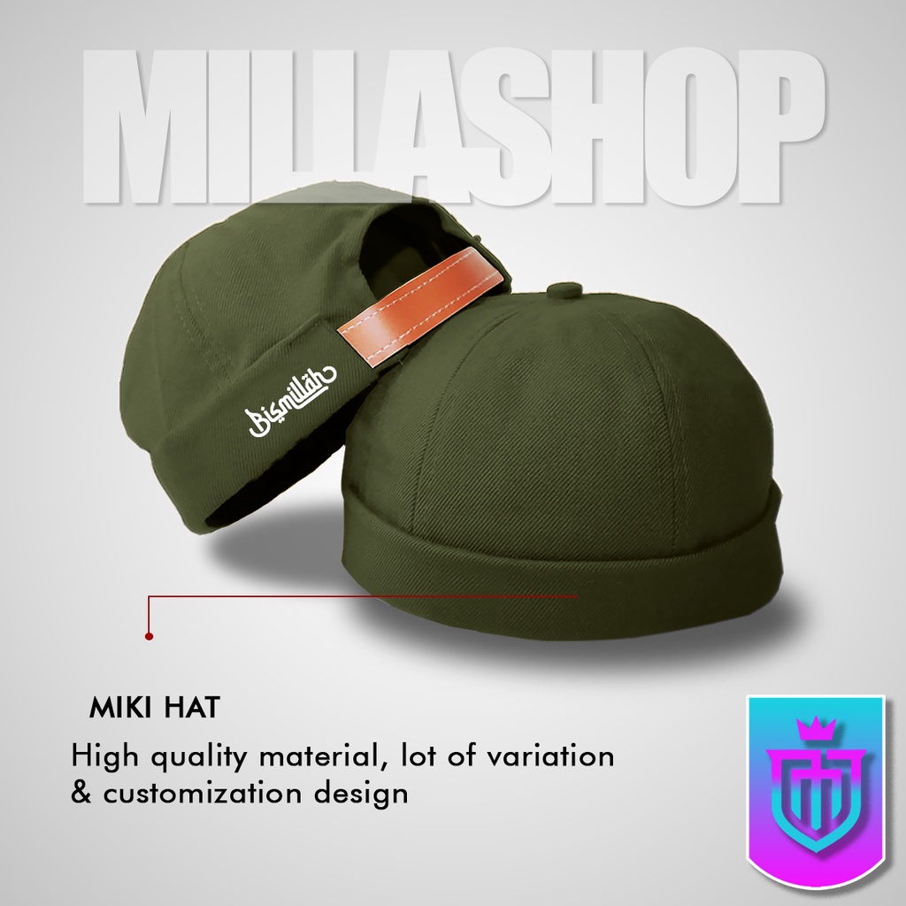 Peci Miki Hat DEWASA Topi Peci Miki Hat BISMILLAH Logo