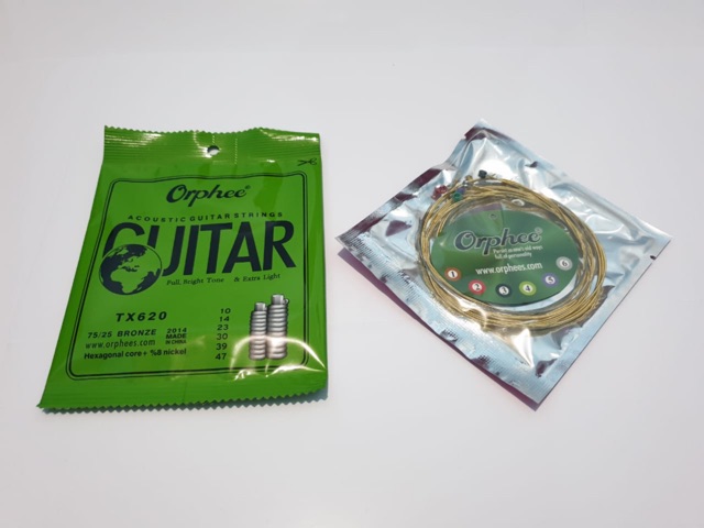 Senar Gitar Akustik String Merk Orphee Ukuran 0.09 dan 0.10 Bonus Pick Murah Jakarta