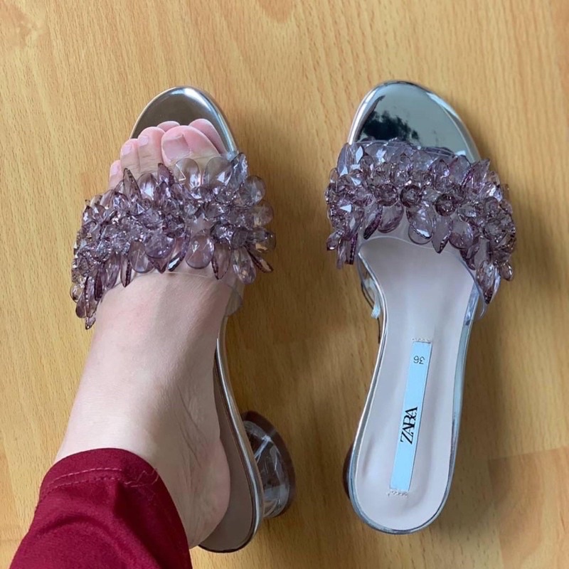 Sandal Heels Zara Methacrylate ZR-104 Sandal Wanita Import Sandal Heels