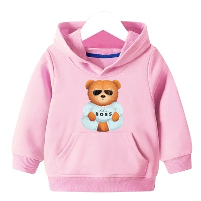 Sweater Anak Boss Bear  Hoodie Anak Fleece Usia 2 - 6 tahun