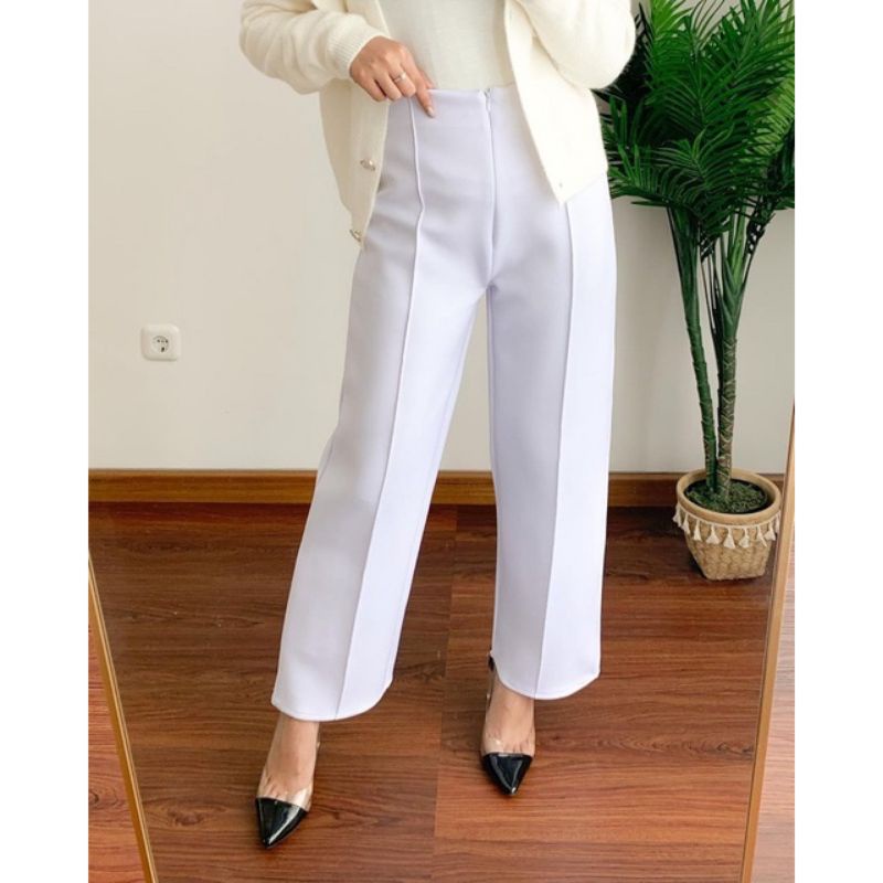 Zipeer Kulot Scuba Jumbo / Celana Kulot Scuba Resleting Jumbo / Celana Kulot Wanita Jumbo