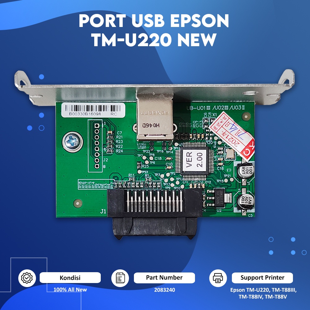 Port USB Epson TM-T88III TM-T88IV TM-T88V New , USB Port Printer  Part Number 2083240