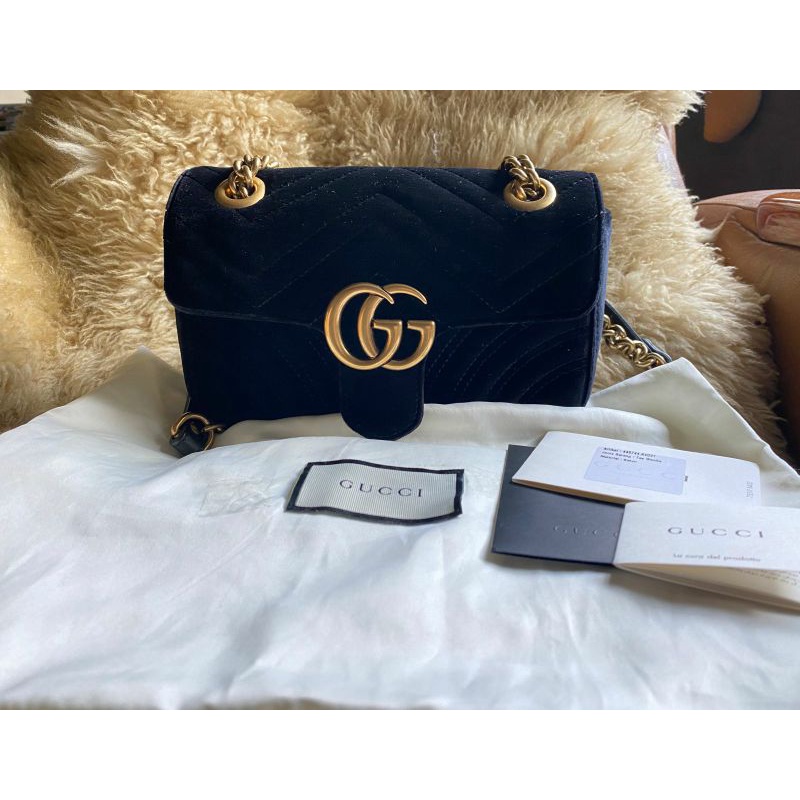 tas gucci marmont suede preloved