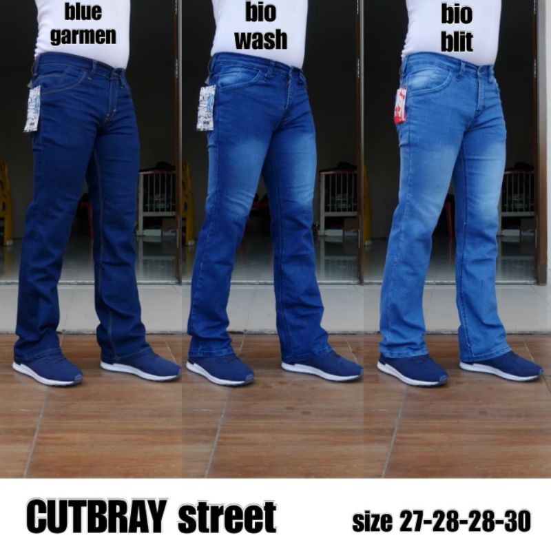 Celana pria celana cutbray jeans denim sobek