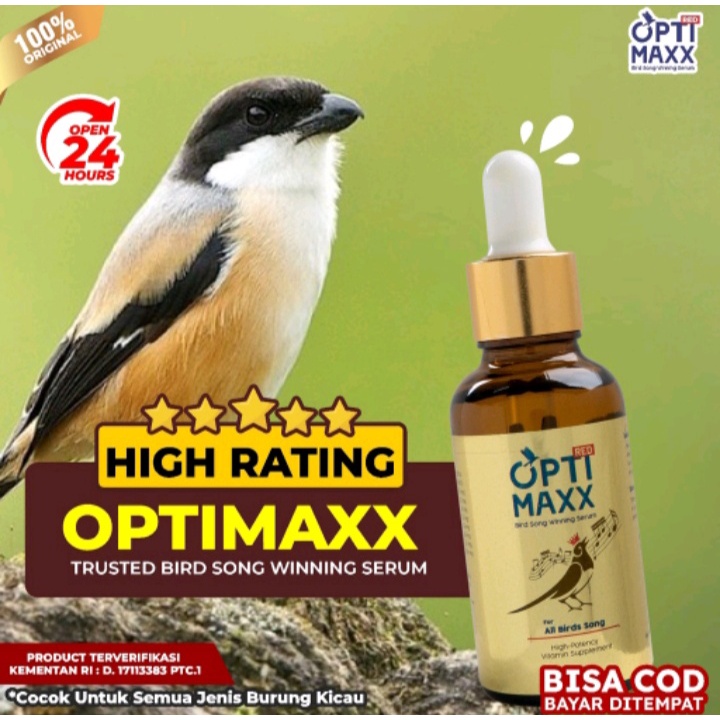 Optimax Multivitamin Penggacor Gacor Burung Kicau Lovebird Murai Murai Batu Atp Masteran Doping Jalak Suren Anis Merah