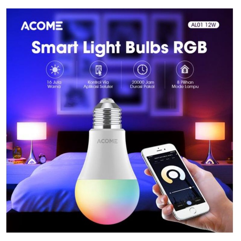 Lampu bulb colorful / Smart Bulb / Bolam smart LED / ACOME SMART