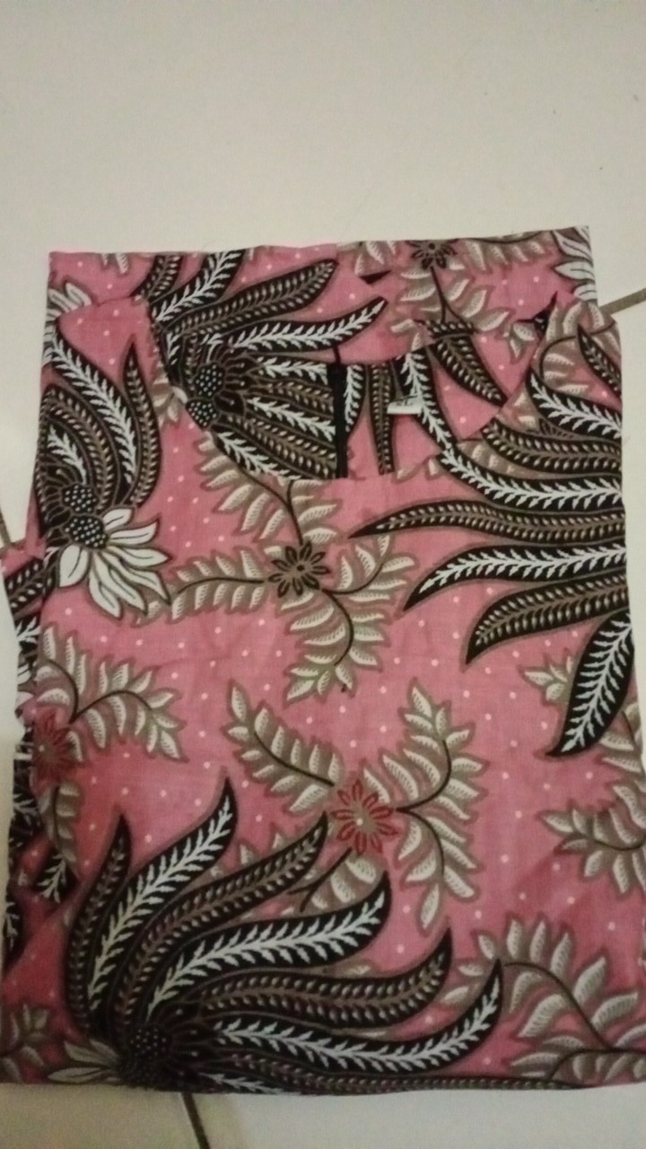 Batik Wanita Atasan Blouse Modern Warna Pink Model Peplem