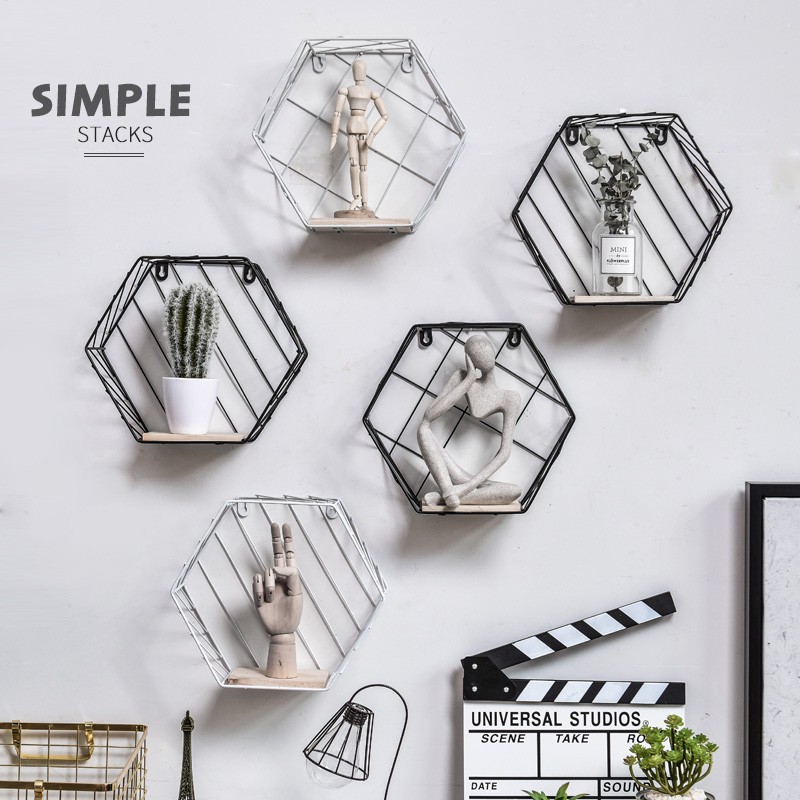 Modern minimalis Nordic dinding kombinasi kreatif hiasan dinding ruang tamu kamar tidur rak dinding