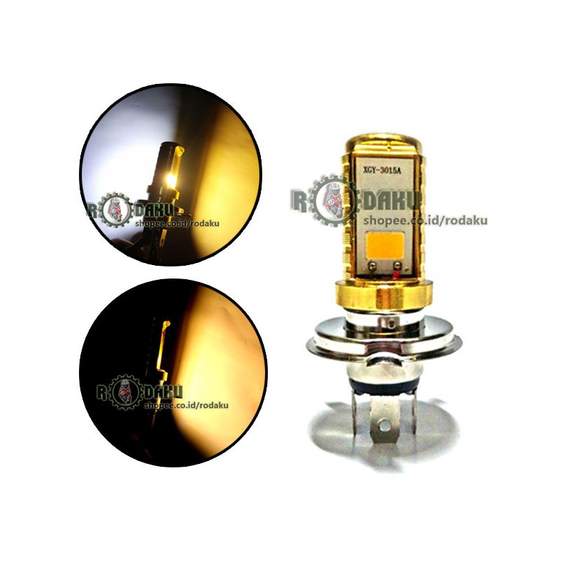 Lampu Utama Headlamp LED 2 SISI/TITIK Xenon Motor H4 HS1 - 2 WARNA