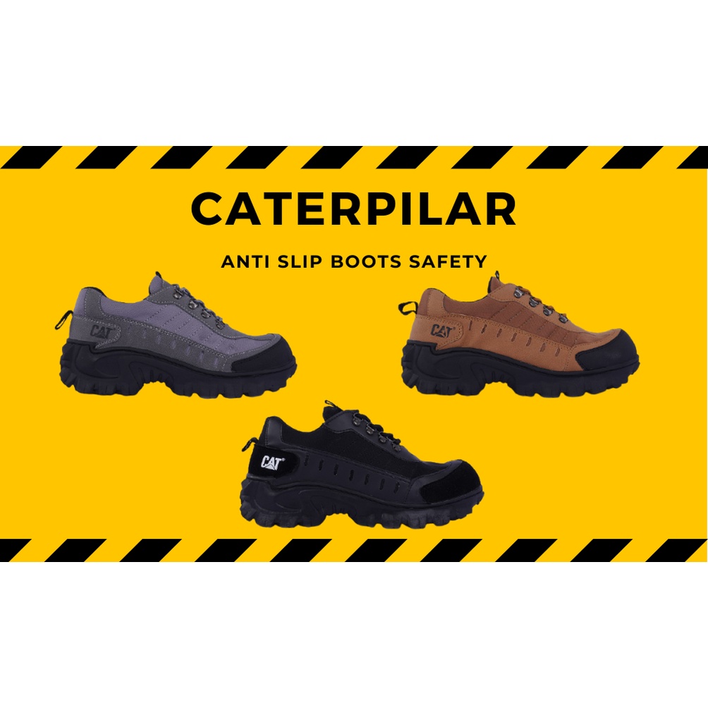 SEPATU CATERPILLAR BULDOZER SEPATU BOOTS SAFETY PRIA UJUNG BESI TACTICAL KERJA BOOT LOWW TERBARU