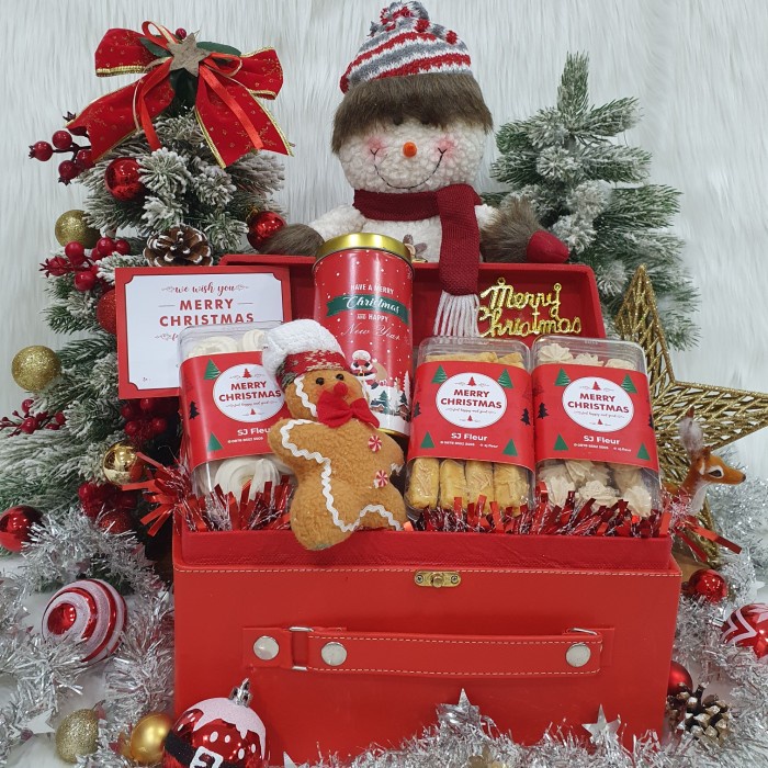 

Paket dekorasi hampers natal christmas parcel hadiah 34 - Box n kukis...