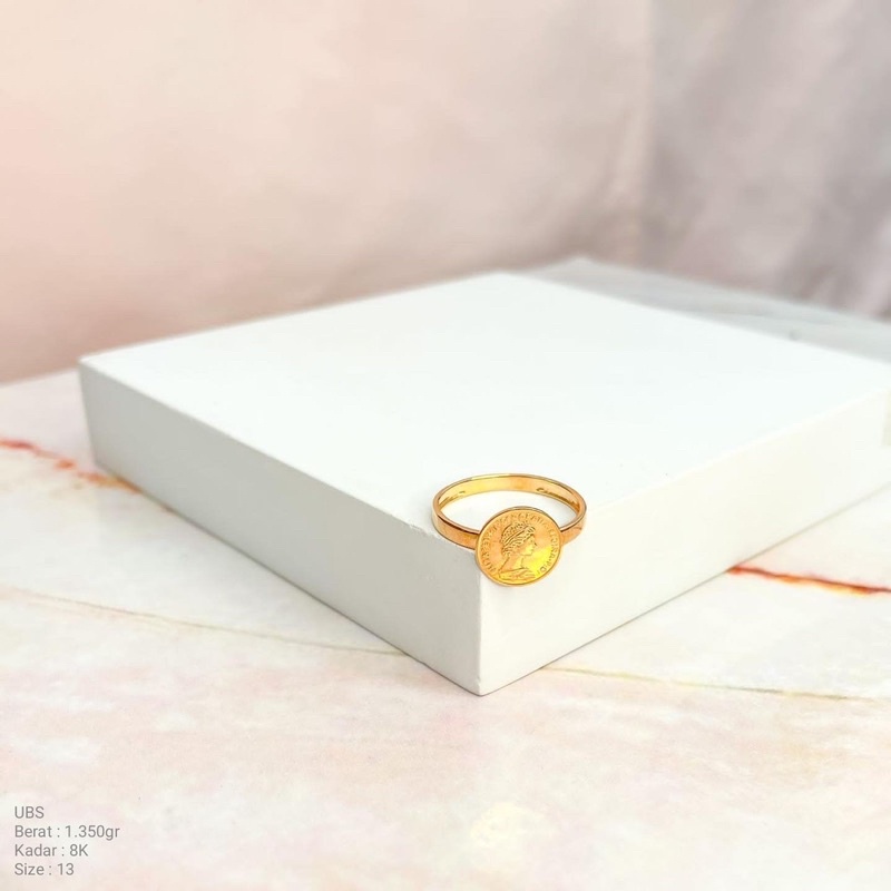 Perhiasan Cincin Emas Dollar Romawi Coin Koin 8k / 375 UBS