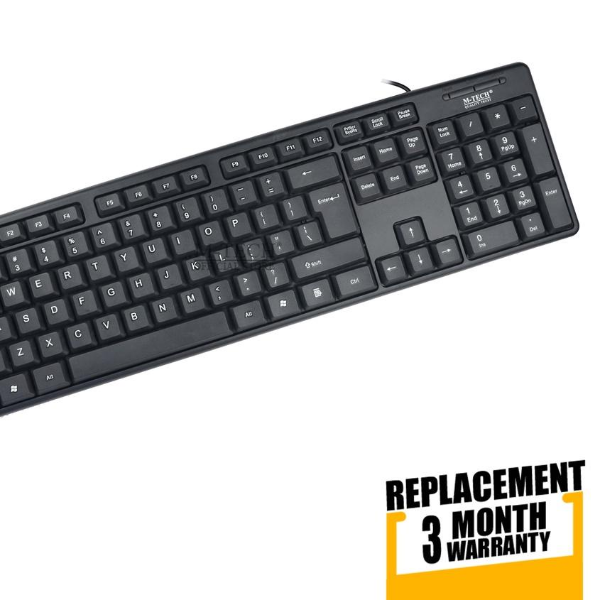 ℗ Keyboard USB Standar M-Tech Original for PC Laptop Android - Hitam ◊