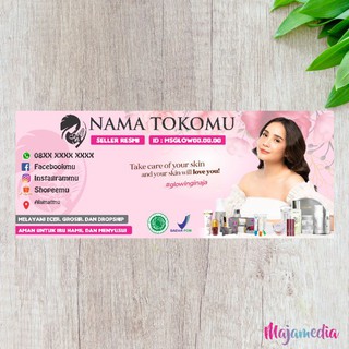 BANNER SPANDUK MS GLOW SKINCARE KOSMETIK | Shopee Indonesia