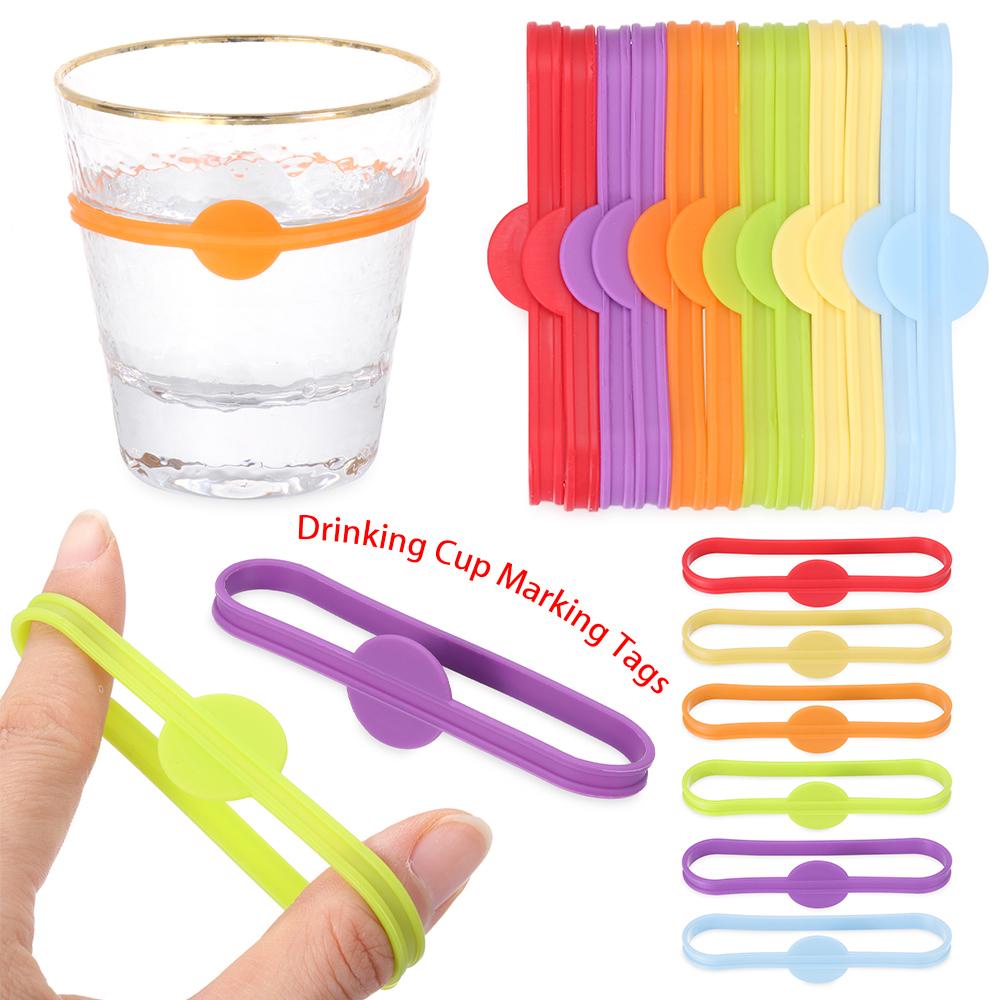 Solighter Wine Glass Markers Perlengkapan Pesta Goblet Tag Gelas Bir Silikon Cup