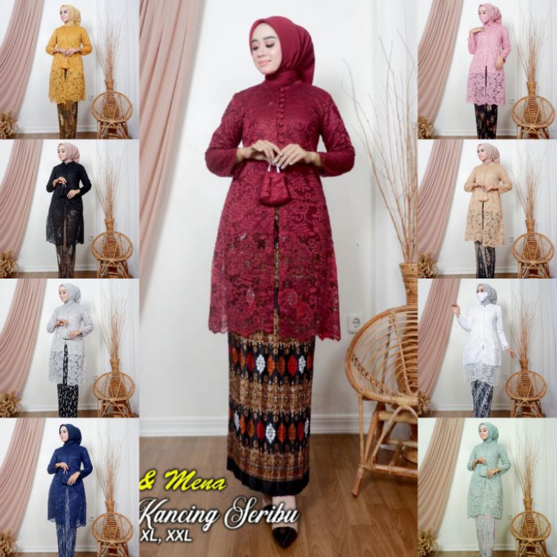 KEBAYA ORIGINAL//KEBAYA MODERN//TUNIK BRUKAT KANCING SERIBU//Kode FM