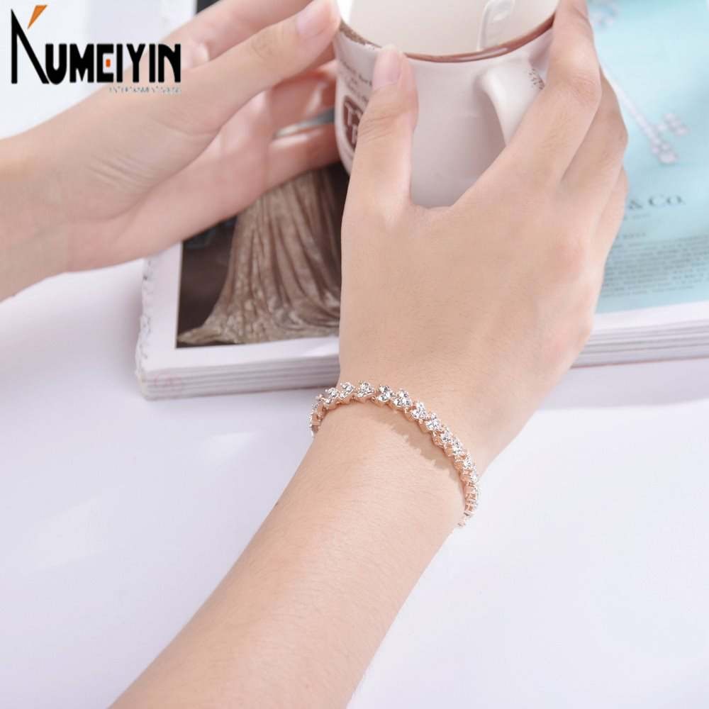 Gelang Bahan Stainless Steel Hias Kristal Dan Berlian Untuk Wanita