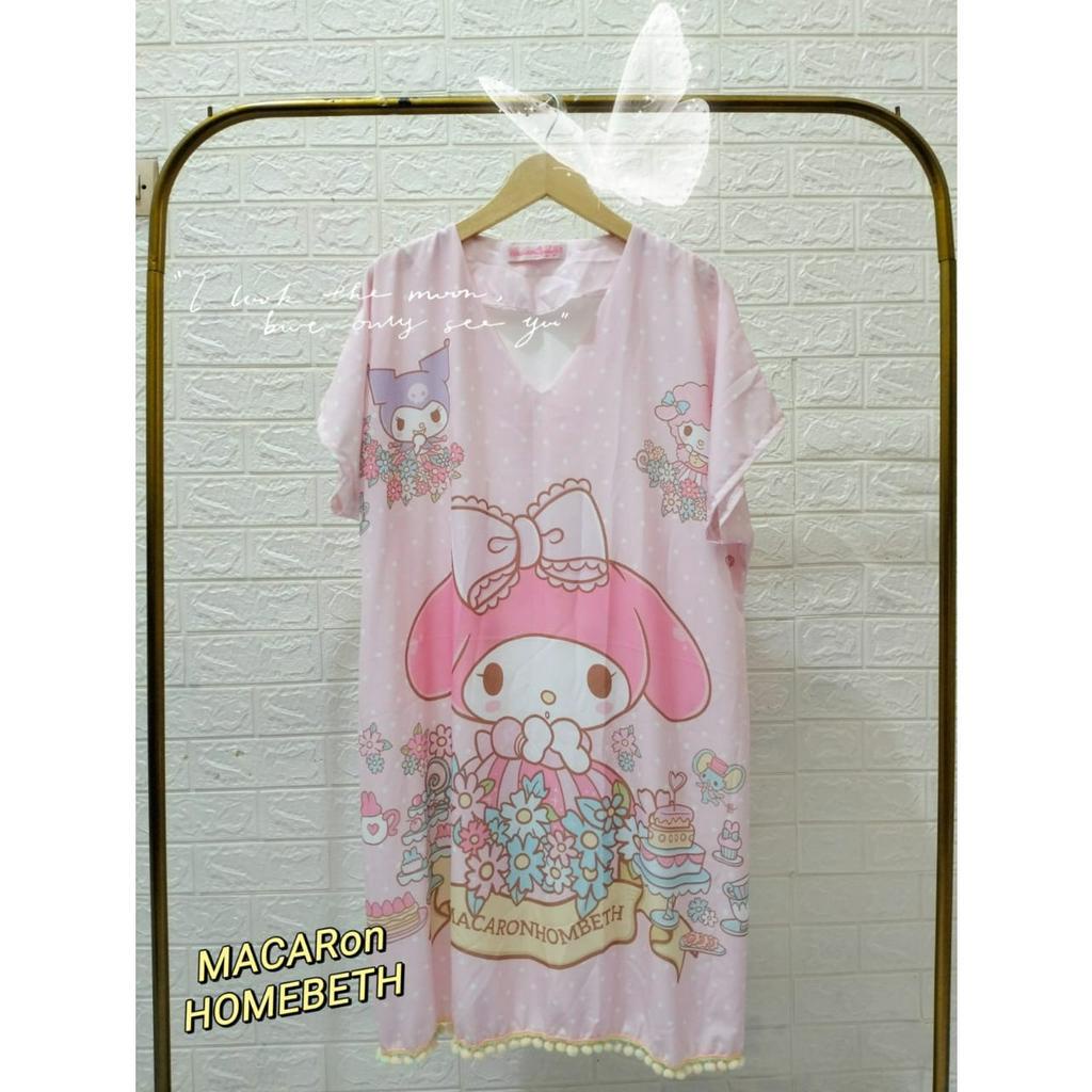 DRESS DASTER WANITA MACARON HOMBETH BKK POM POM