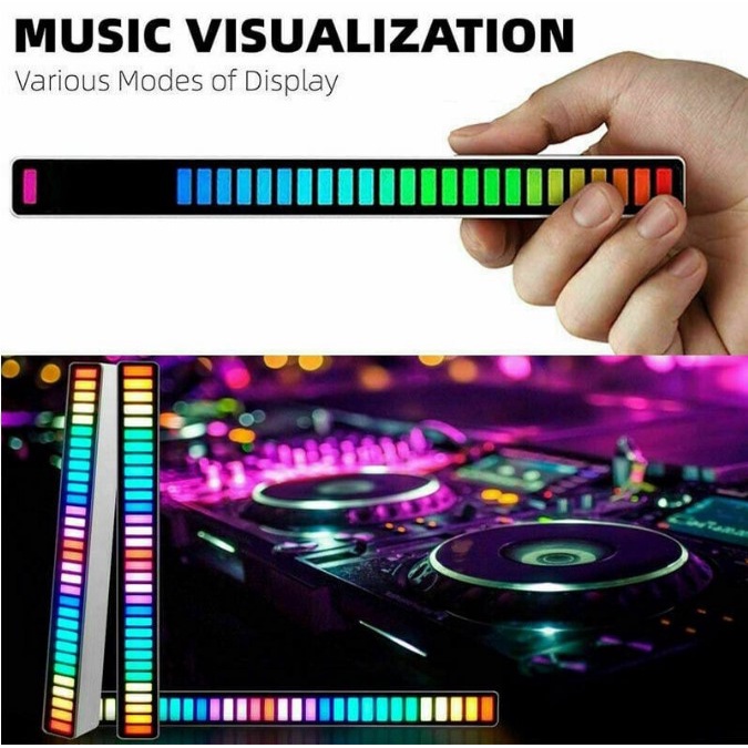 ⚡YZ Lampu LED RGB Bar Strip Spectrum Audio Indicator Music Sound Control Lamp Music Atmosphere Ligh