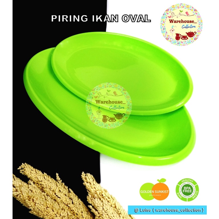 PIRING IKAN / piring saji / Piring Saji Oval / Piring plastik Oval / Piring oval Golden Sunkist