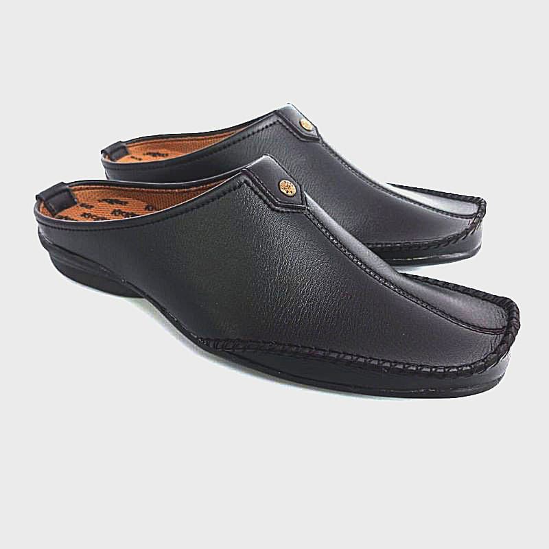Sepatu Slop Pria - Sepatu Slip-On Pria - Sepatu Kulit Pria SEPATU SLOP PRIA/SANDAL SLOP PRIA BERKUALITAS-Hitam