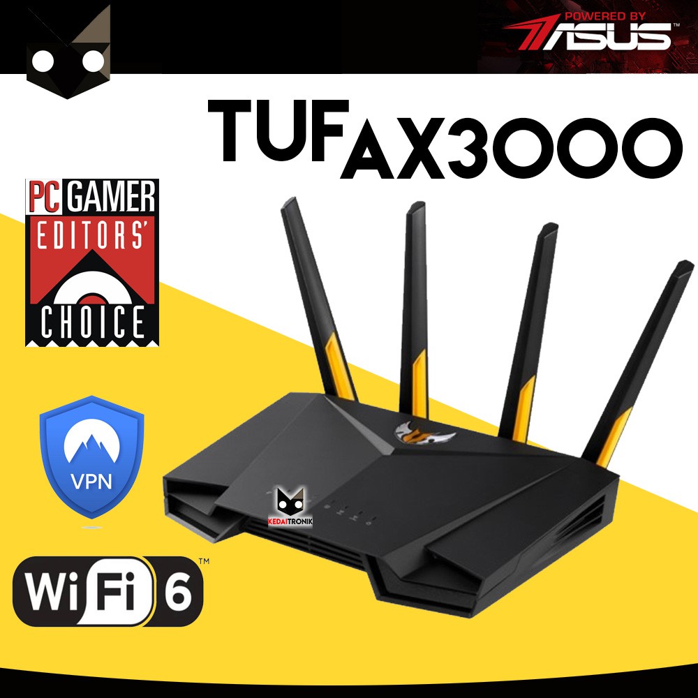 ASUS TUF AX3000 Dual Band WiFi 6 Gaming Router WALL KILLER NAT VPN WPA3
