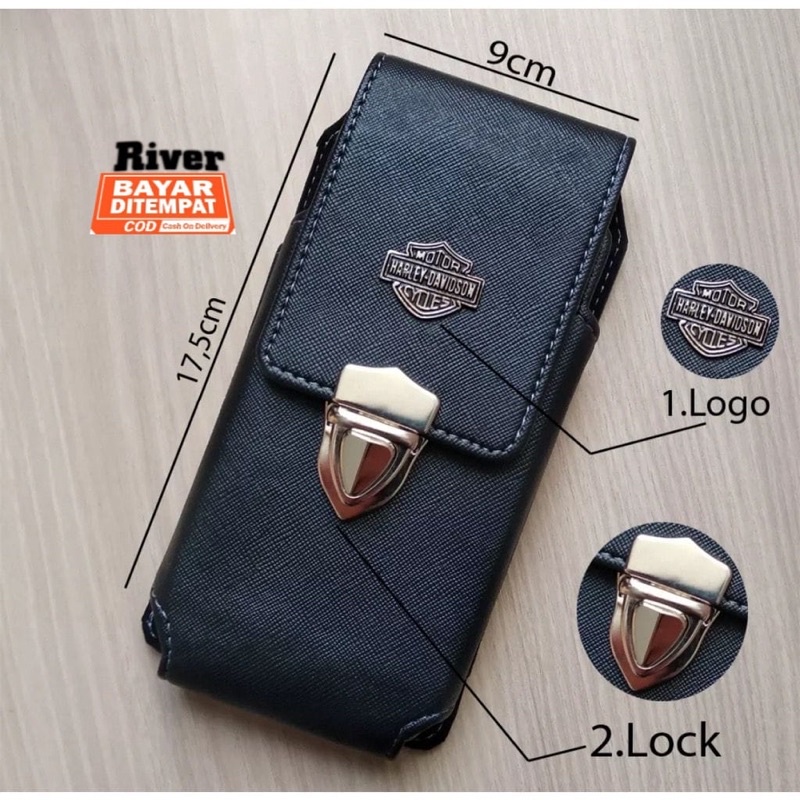 Dompet Sarung Pinggang Kulit Hp Pria 6.5 inci Tas Pinggang Cover Casing Handphone Case Sarung 6,5 in