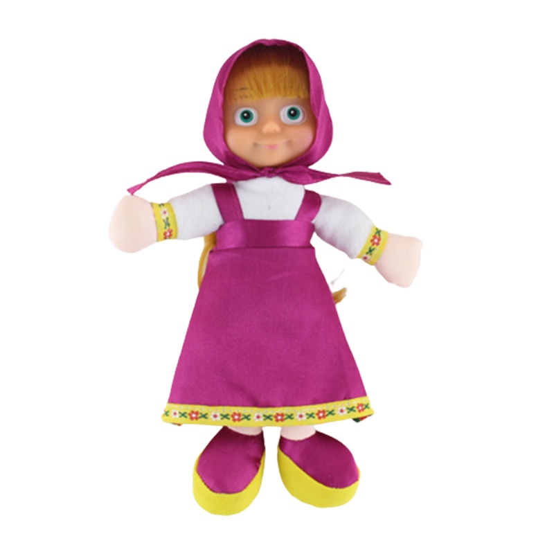 Mainan 22cm/27cm Masha And The Bear Big Eyes Doll Movement Models Speak And Sing