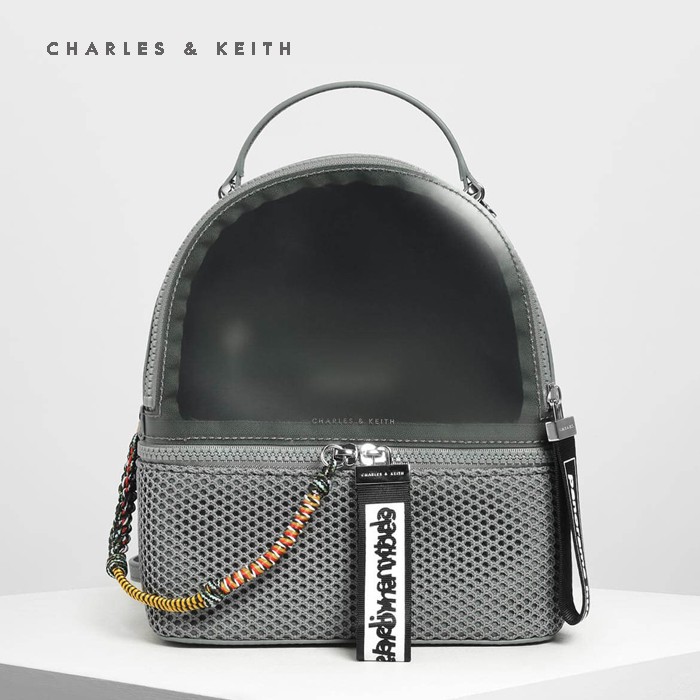 TAS RANSEL BATAM WANITA CHARLES & KEITH BACKPACK CNK-4297 GRAY ORIGINAL IMPORT BATAM TERMURAH