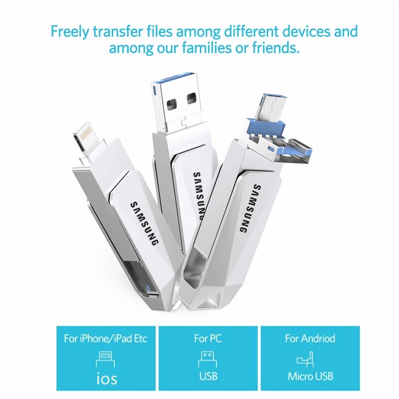 Samsung 512GB 3IN1 OTG Flash Drive Tipe c Bahan Metal Untuk iPhone / PC / Android