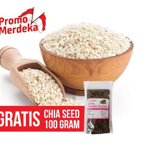 

►-055 Wijen Putih PANGGANG 1 KG / ROASTED GRATIS CHIA *