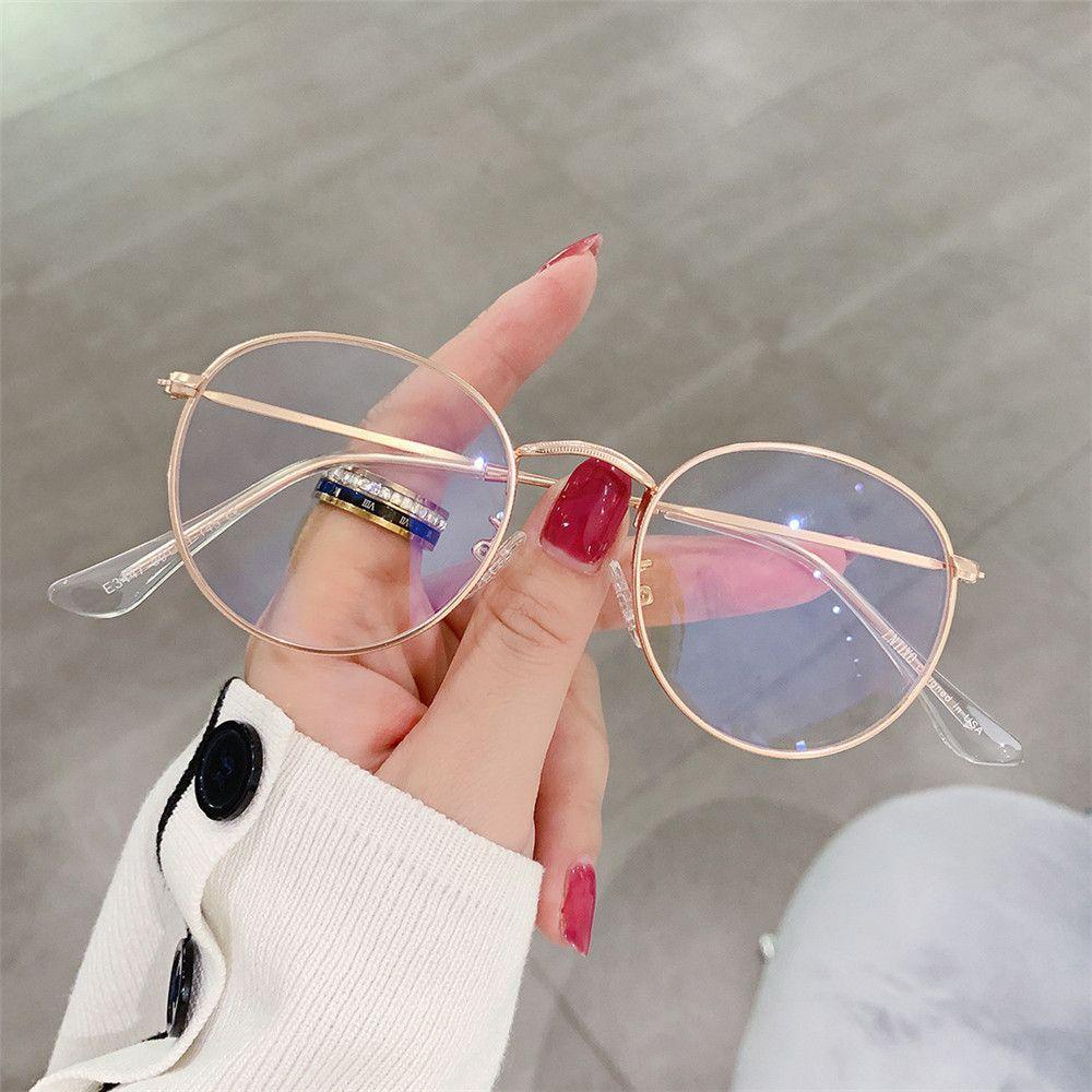 Lily Kacamata Anti-Cahaya Biru Fashion Bingkai Optik Pelindung Mata Bulat