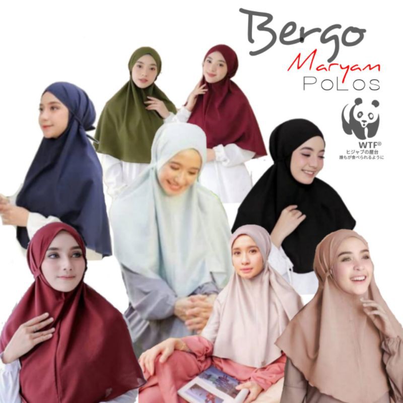 Bergo Maryam // BERGO HAMIDAH // jilbab tali // HIJAB SPORT