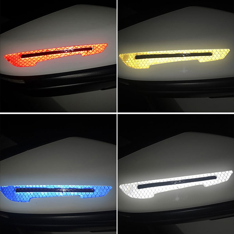 2Pcs Stiker Reflektif 3D untuk Kaca Spion Mobil