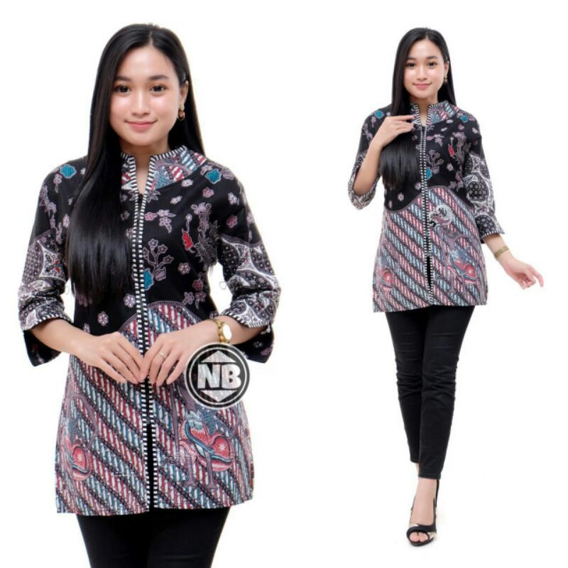 Batik Dolby Dolbi Doby Tenun Sutra Tulis Katun ATBM Baron ATASAN BATIK WANITA sogan SRG308-Blus z wayang