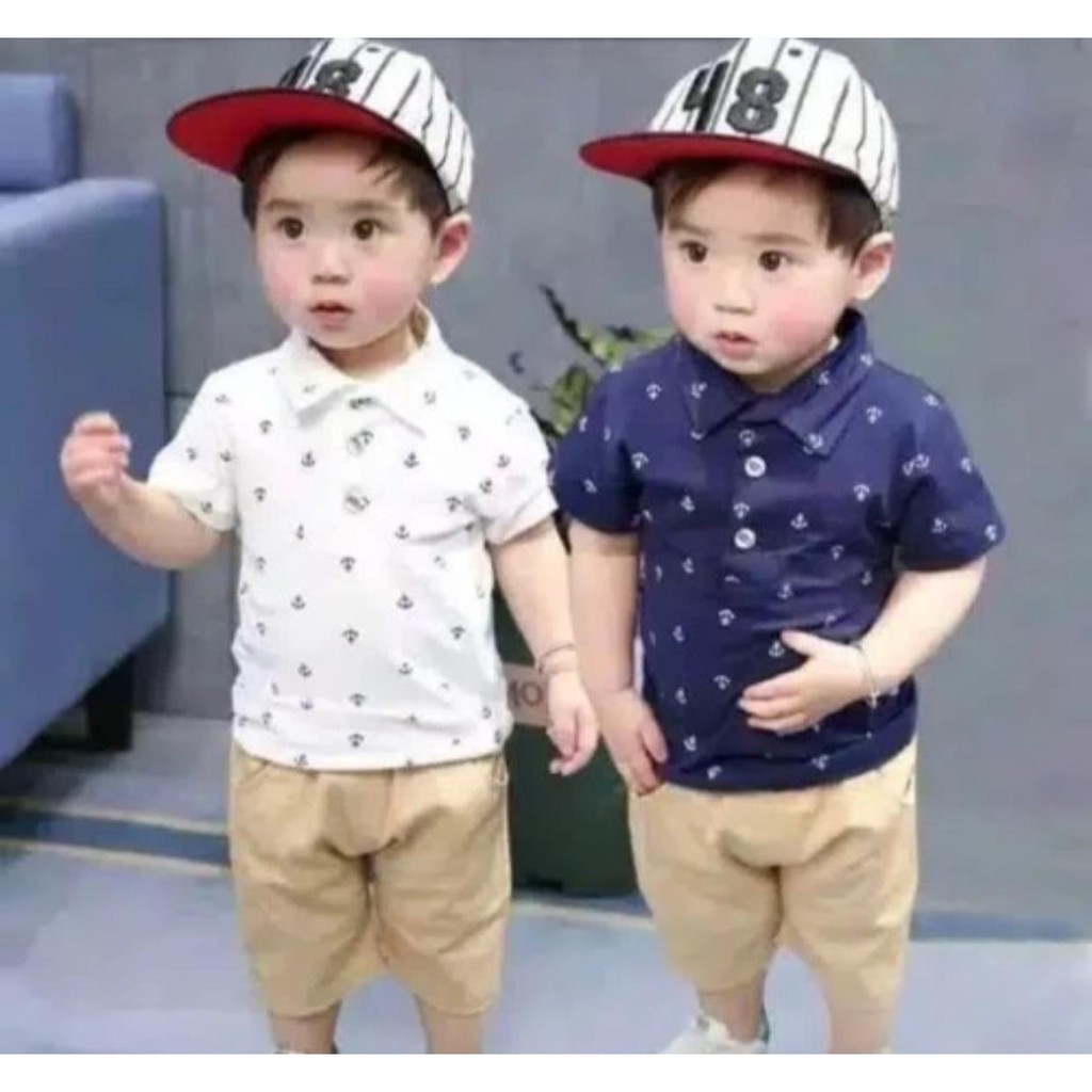 TokoMilkan - Setelan Baju Anak Laki Laki JANGKAR SET Kids |Setelan Anak Motif Jangkar