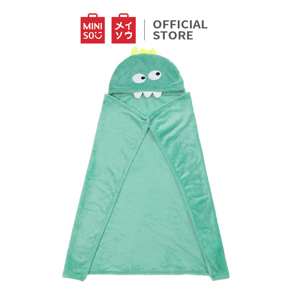 Miniso Official Selimut Hoodie Binatang Lucu Hooded Leisure Blanket Selimut Topi Karakter Fleece-Dinosaurus