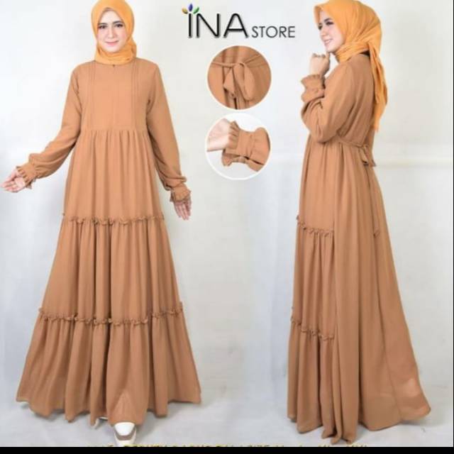 Ina Gamis Ceruti Premium Babydoll Polos Shopee Indonesia