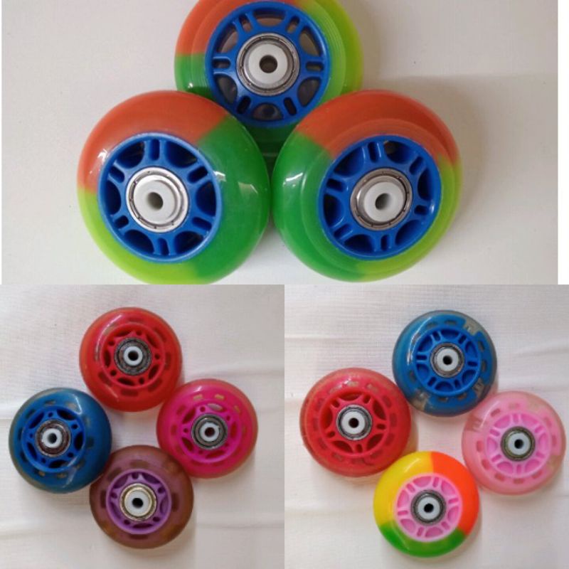 RODA INLINE SKATE SEPATU RODA &amp;snakbor goyang PU KARET PLUS LAHER/BERING harga per pcs