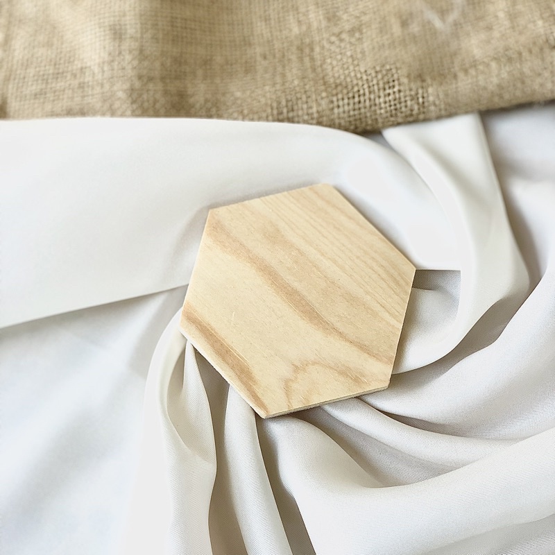 Tatakan Kayu Bulat Hexagon untuk gelas  | Wood Coaster Scented Candle Bulat dan Hexagon