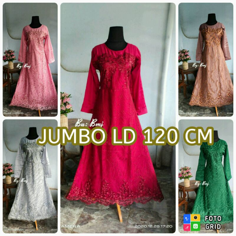 DRES AURA GOWN JUMBO BAJU BROKAT JUMBO BIG SIZE BAJU KONDANGAN
