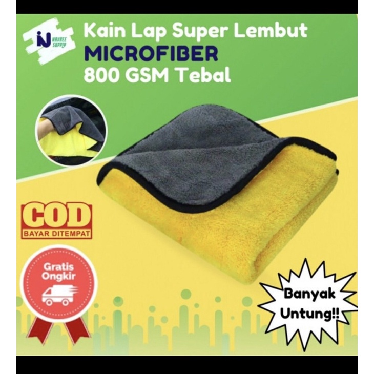 KAIN LAP MOBIL MICROFIBER 30X40 // KAIN LAP SERBAGUNA 30X30 - BD