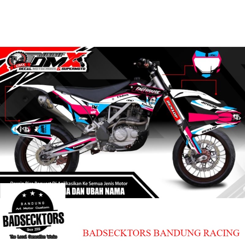 sticker decal kawasaki klx motif fasthouse candy keren