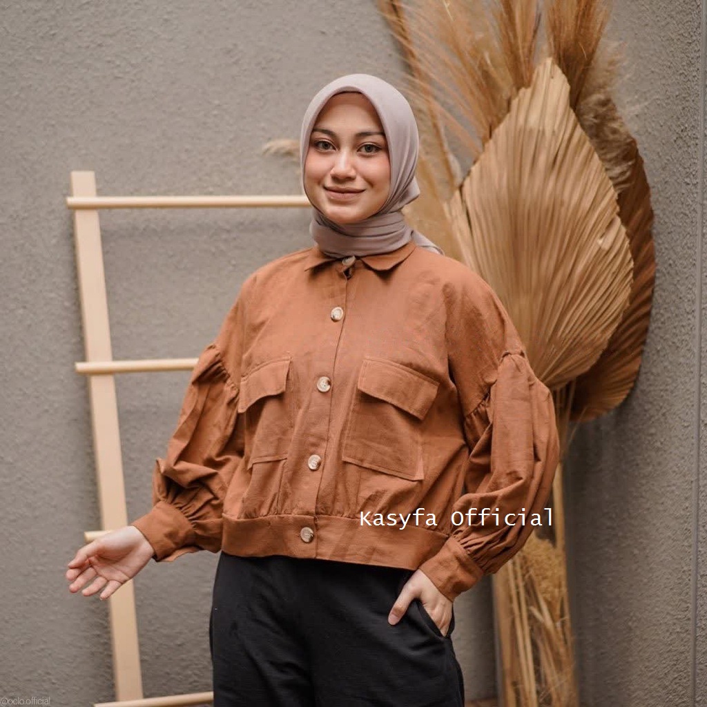 JISO CROP OUTER LINEN // OUTER OVERSIZE LENGAN BALON