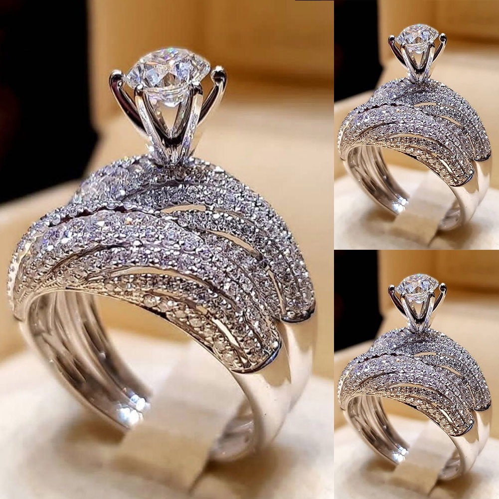 Hu Hu Hu Hu Hu Alat Bantu Pasang Kacamata♡ Cincin Wanita Hias Berlian Imitasi Gaya Vintage Menarik Untuk Pernikahanpestahadiah