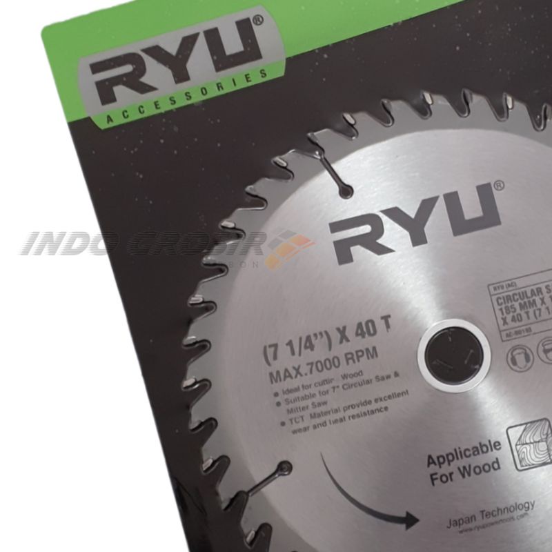 RYU Mata Circle Circular Saw Blade 7 inch 24T 40T 60T 80T Pisau Potong Gergaji Kayu Blackfoot